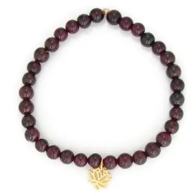 Garnet Lotus Bracelet  | Love Beauty | Yoga Jewelry