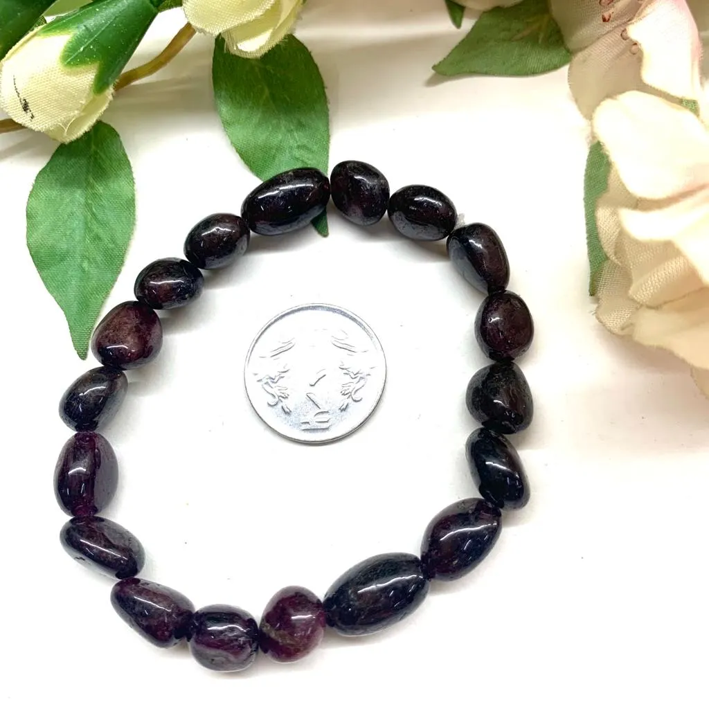 Garnet Tumbled Stone Bracelet (Vitality and Commitment)