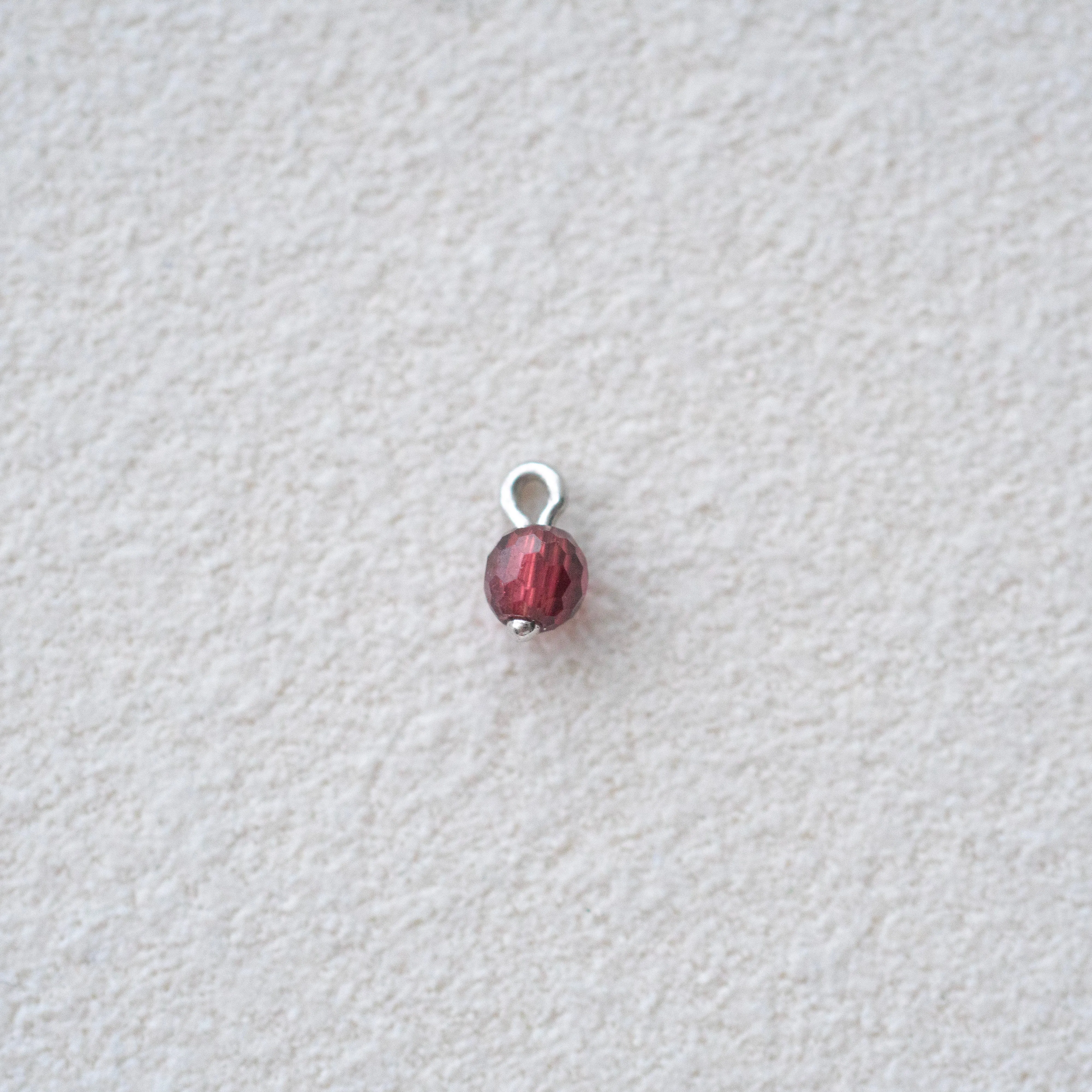 GEMSTONE NUGGET CHARM - RED GARNET