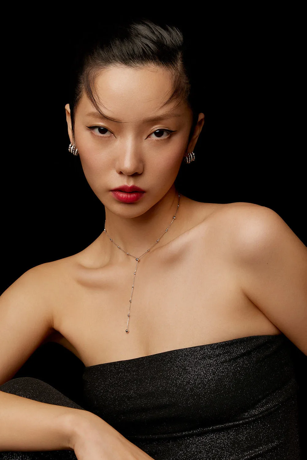 GIFU QUAD HOOP EARRINGS - WHITE GOLD