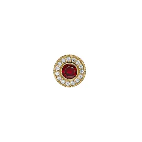 Gold Finish Micropave Birthstone Charm