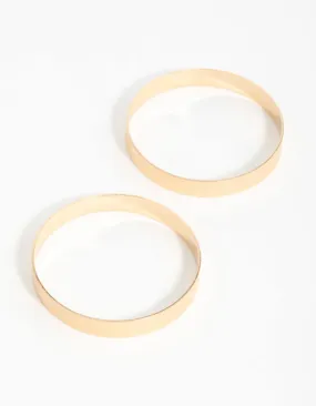 Gold Flat Textured Bangles 2-Pack