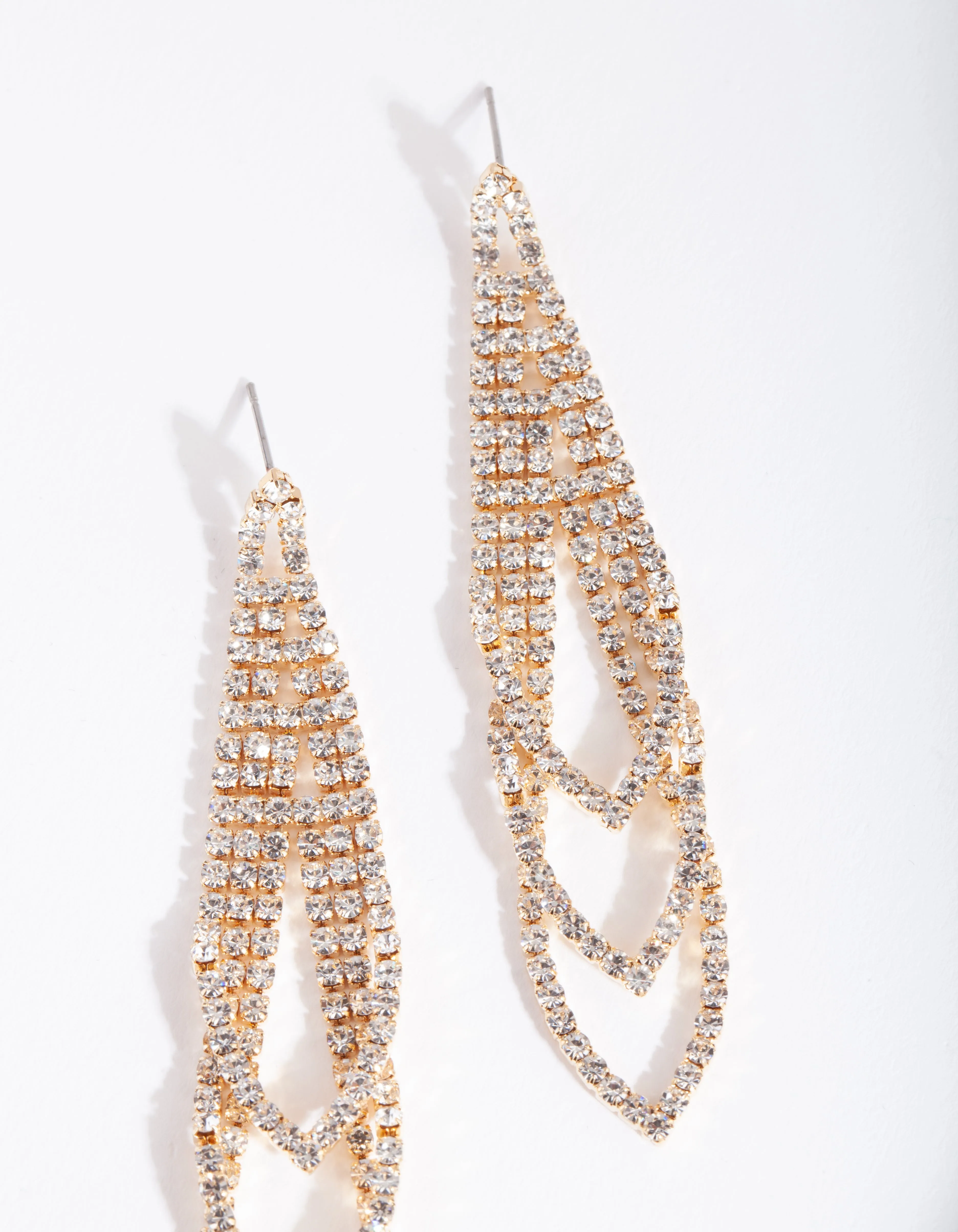 Gold Gradual Loop Cup Chain Earrings