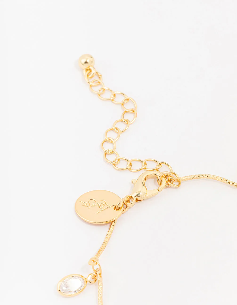 Gold Plated Vine Crystal Charm Bracelet