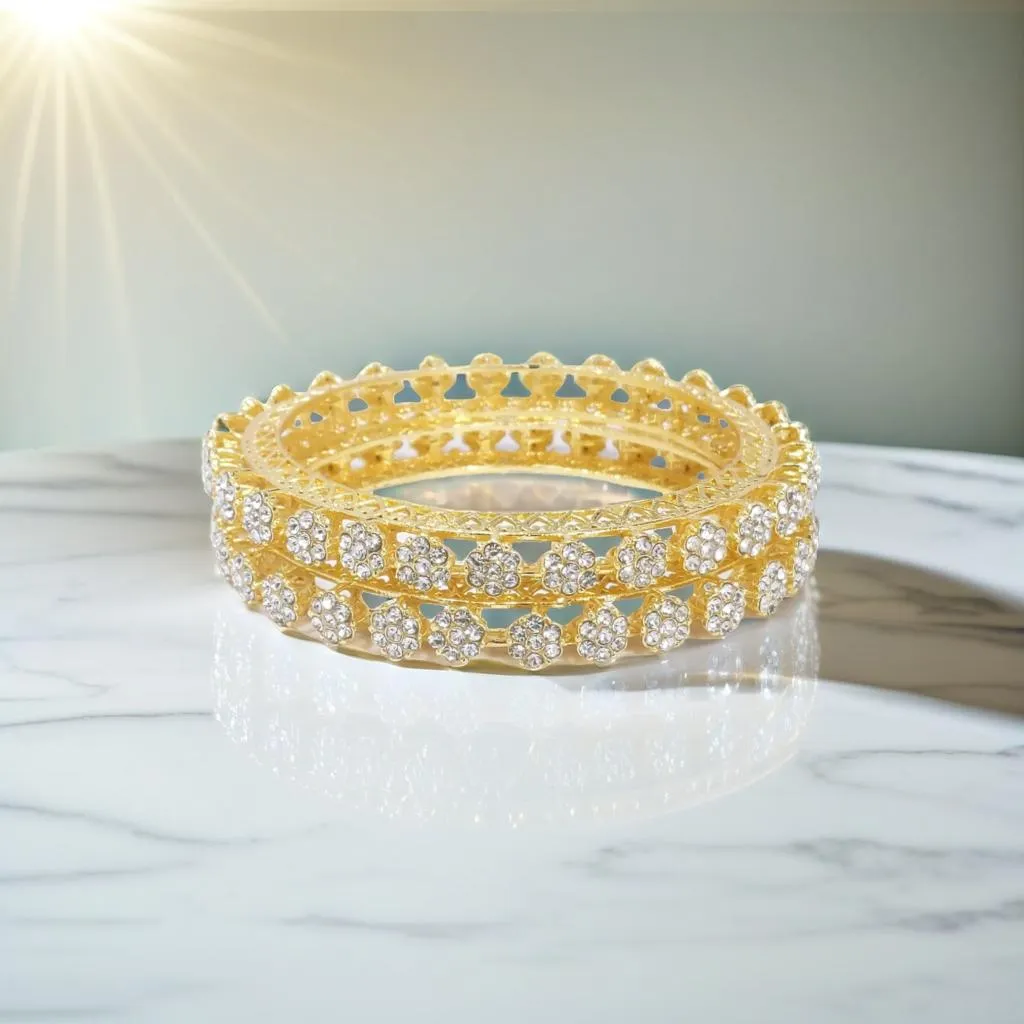 Gold Tone Diamond Detail Tennis Bracelets