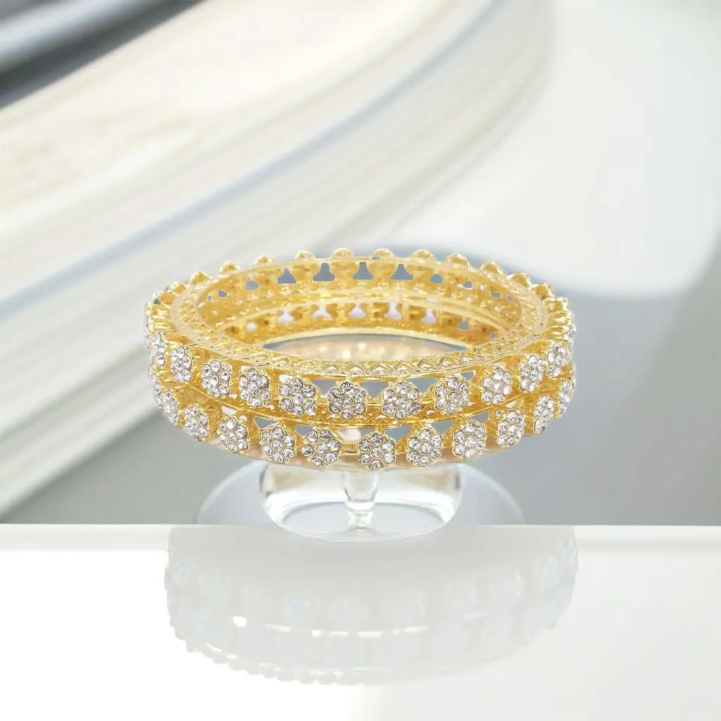 Gold Tone Diamond Detail Tennis Bracelets