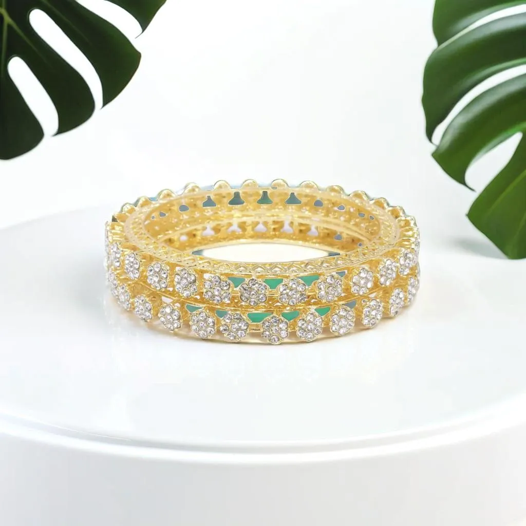 Gold Tone Diamond Detail Tennis Bracelets