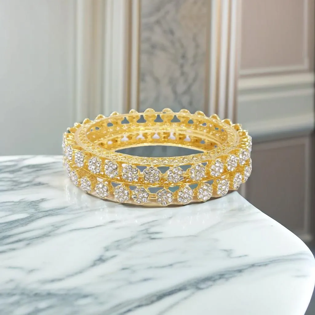 Gold Tone Diamond Detail Tennis Bracelets