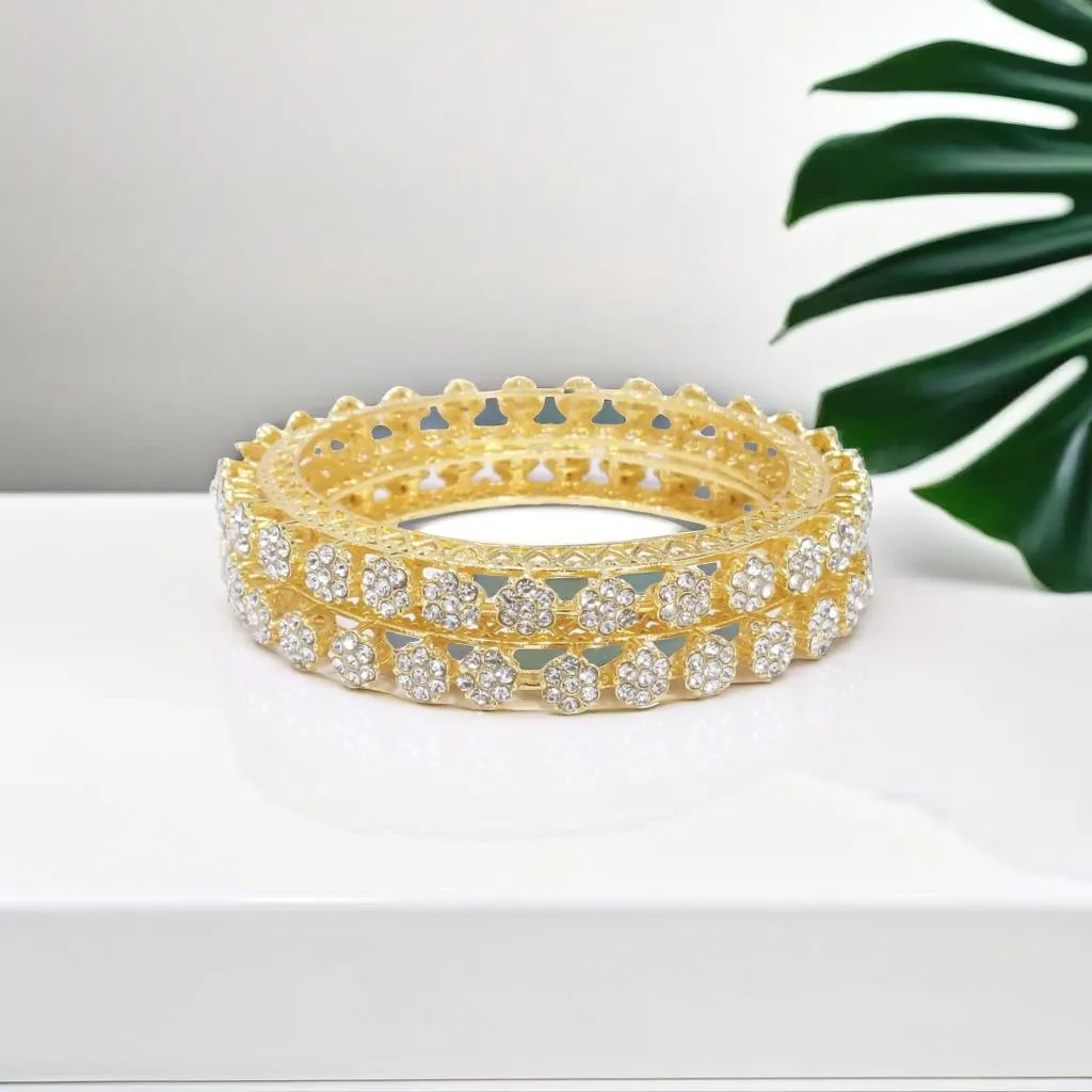 Gold Tone Diamond Detail Tennis Bracelets