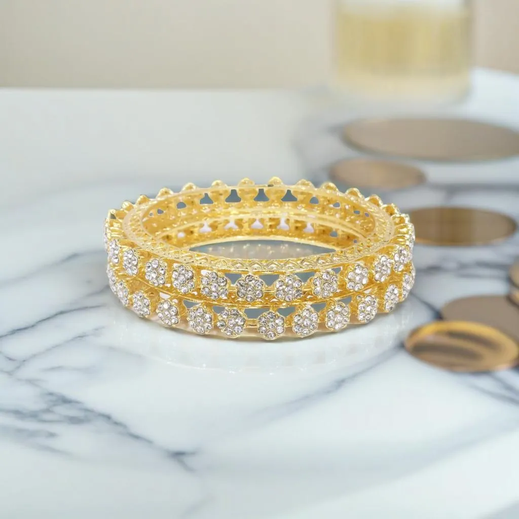 Gold Tone Diamond Detail Tennis Bracelets