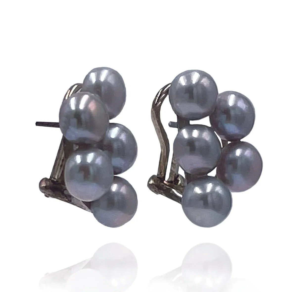Grey Freshwater Pearl 'Cuff' Earrings