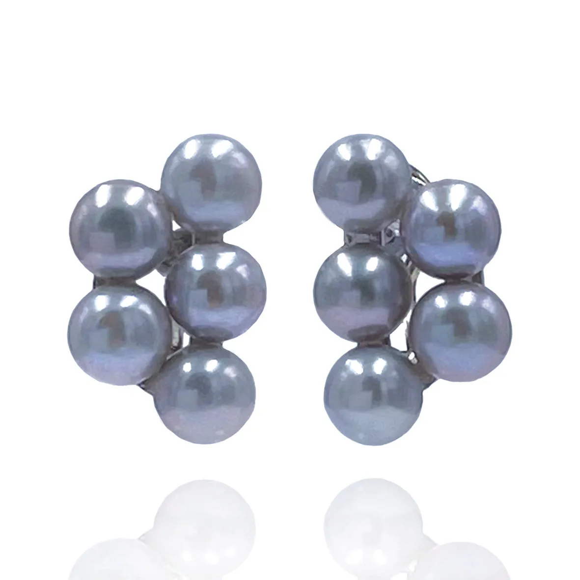 Grey Freshwater Pearl 'Cuff' Earrings