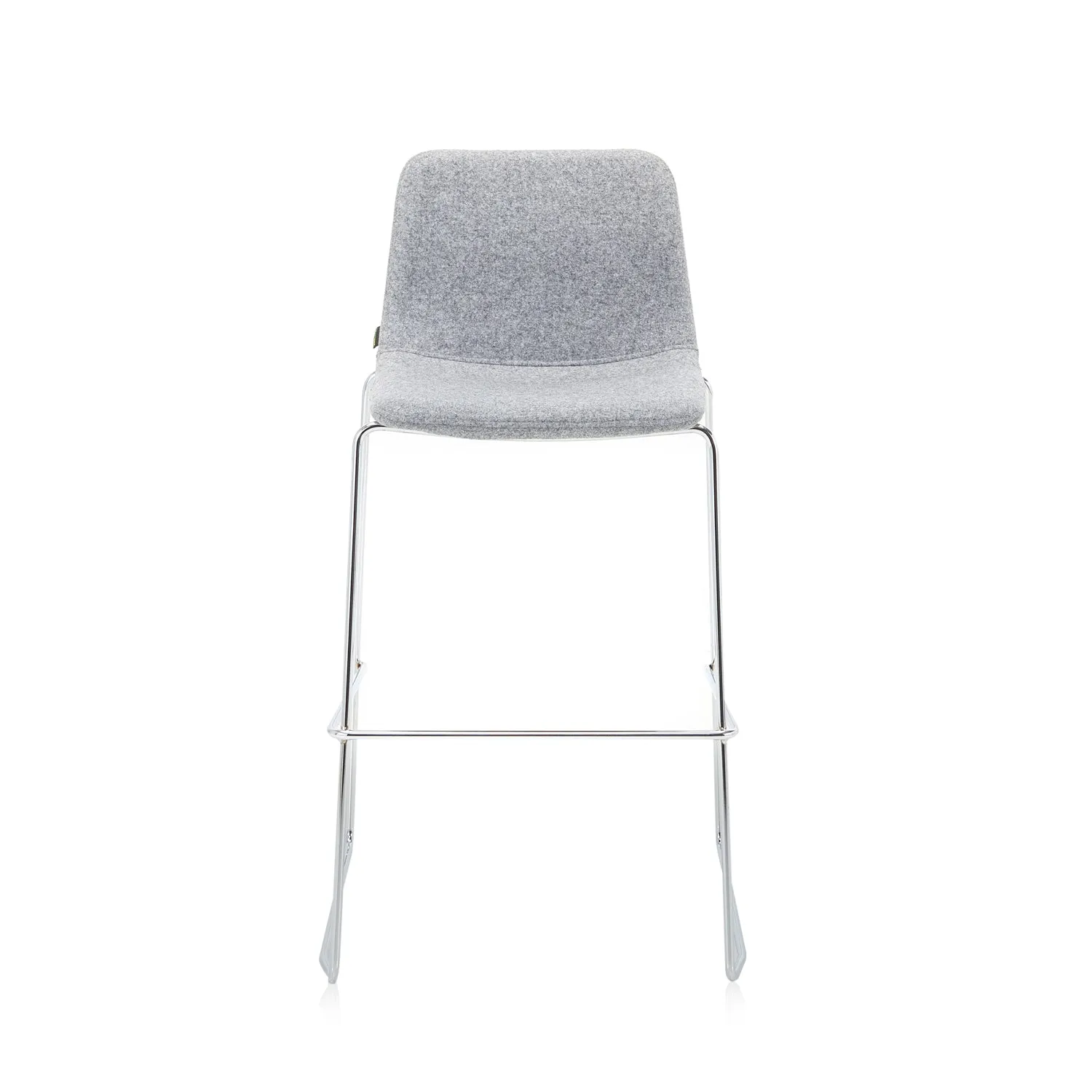 Grey Wool Bar Stool
