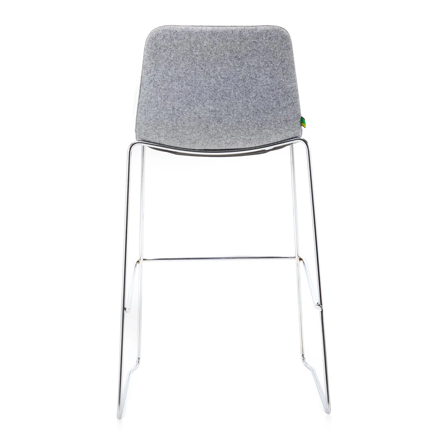Grey Wool Bar Stool