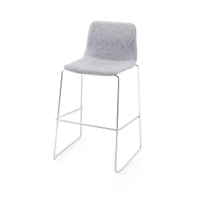 Grey Wool Bar Stool