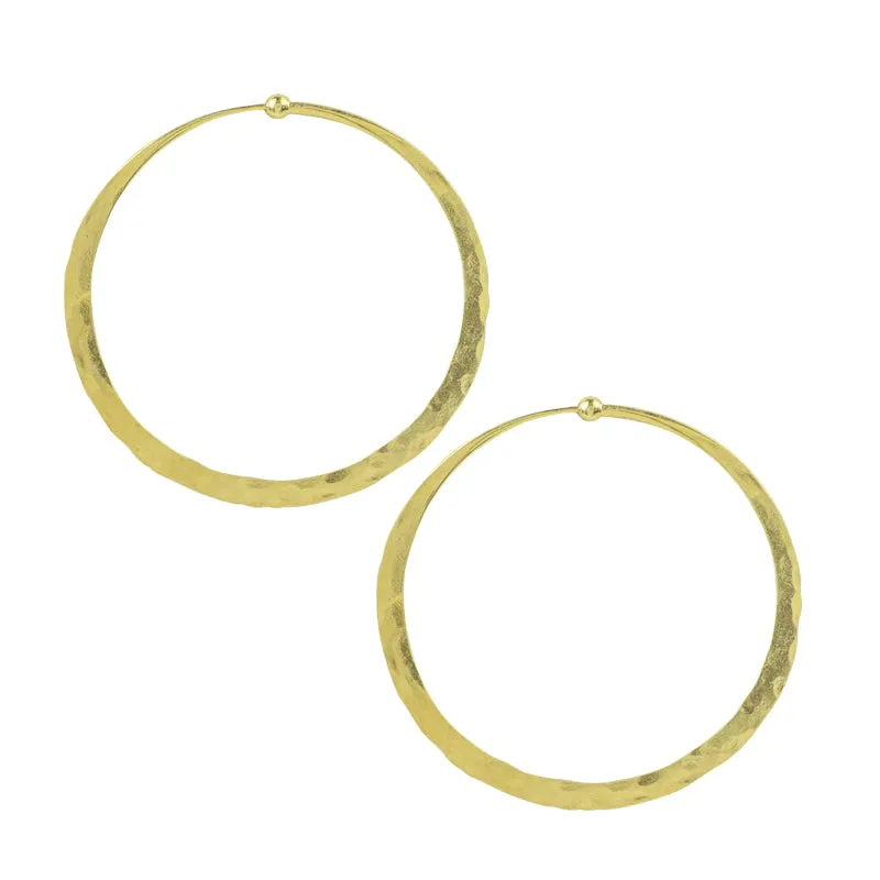Hammered Hoops in Gold - 2"