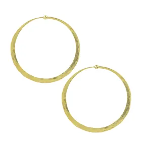 Hammered Hoops in Gold - 2"