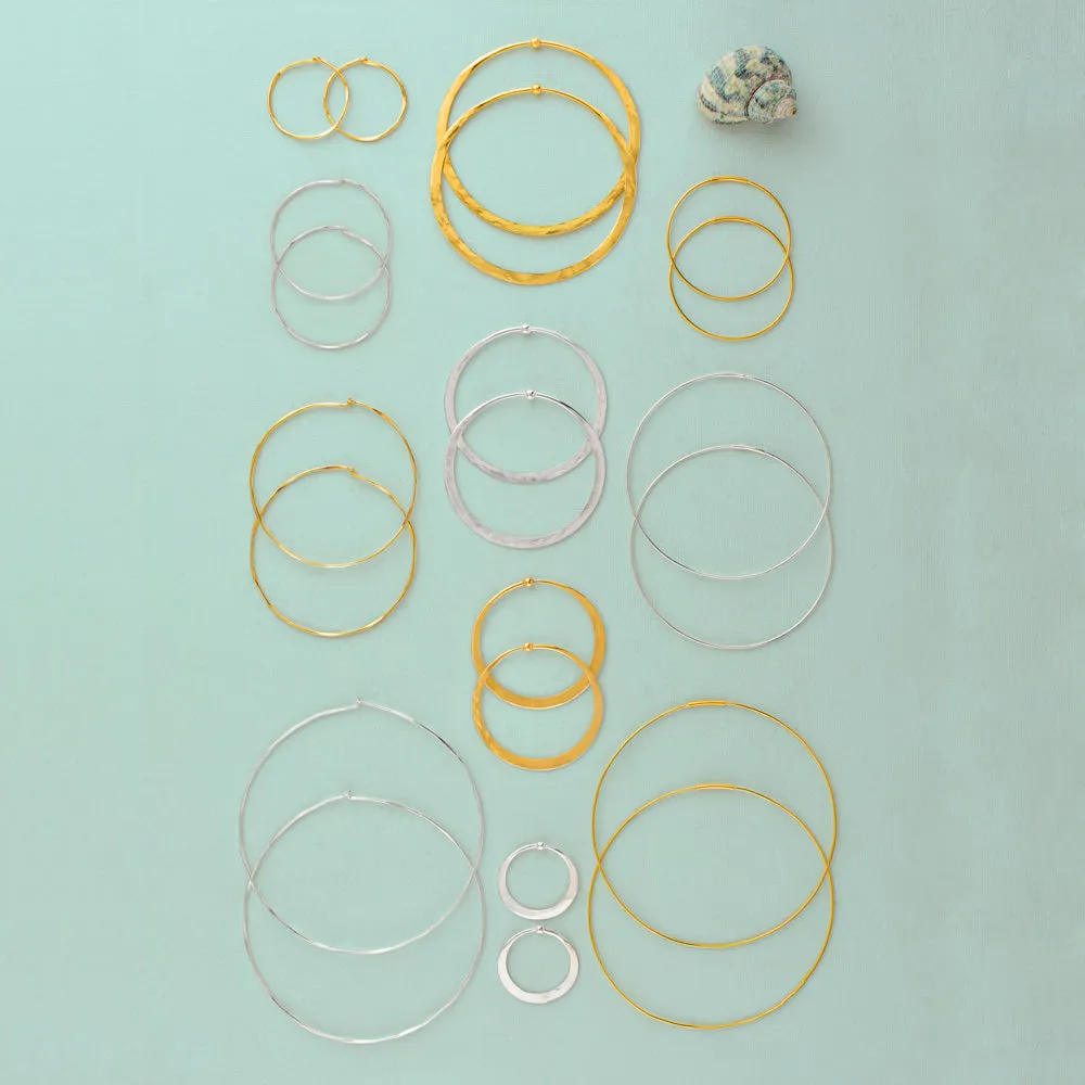 Hammered Hoops in Silver - 2"