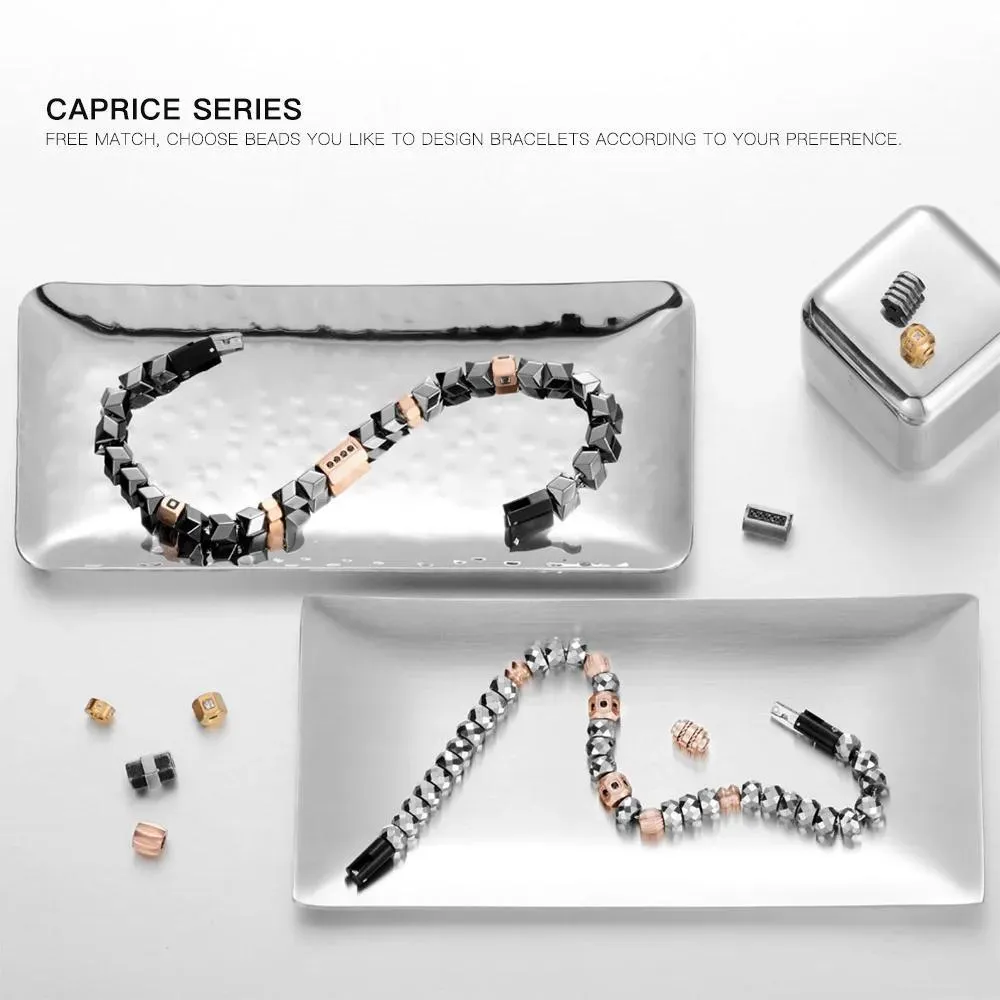 High Polished Cool Geometry Hematite Beads Bracelets Men