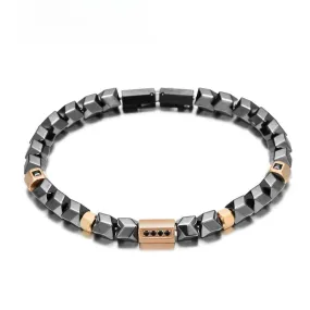 High Polished Cool Geometry Hematite Beads Bracelets Men
