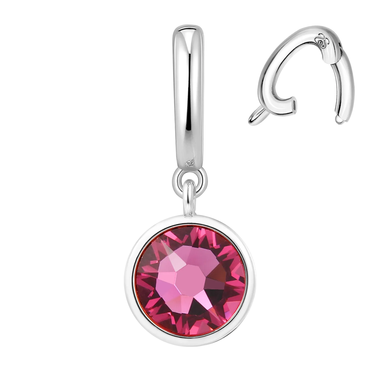 Interchangeable Pink Garnet Birthstone Charm