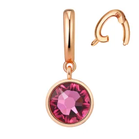 Interchangeable Pink Garnet Birthstone Charm