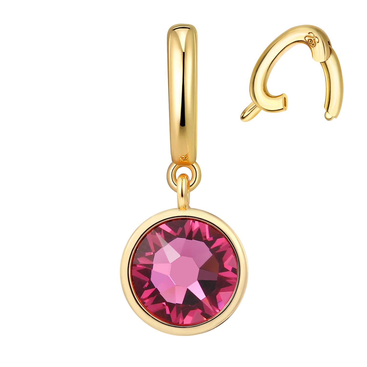 Interchangeable Pink Garnet Birthstone Charm