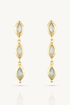 Isabella Marquise Moonstone Gold Earrings