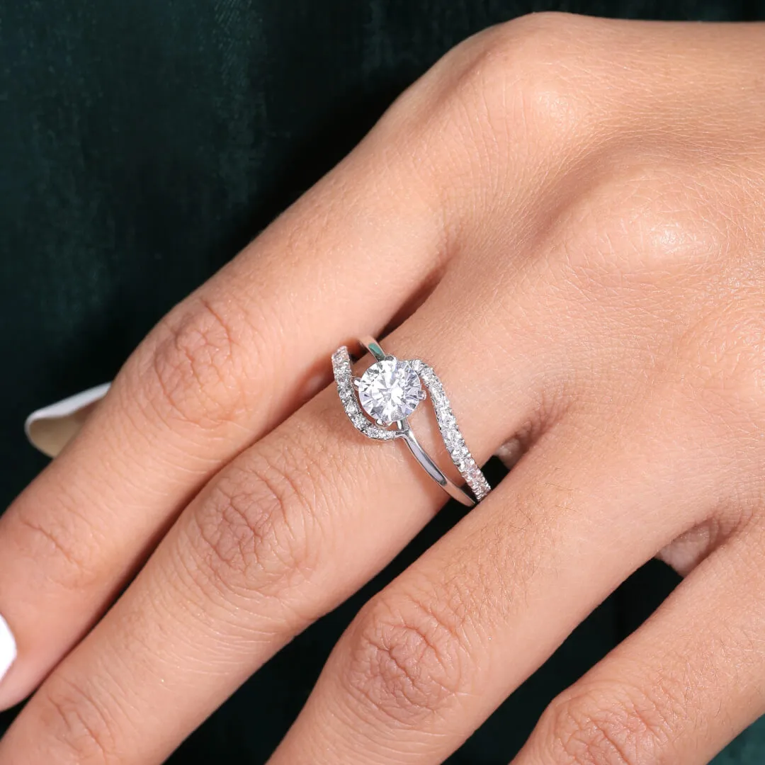 Justine Solitaire Silver Ring For Women