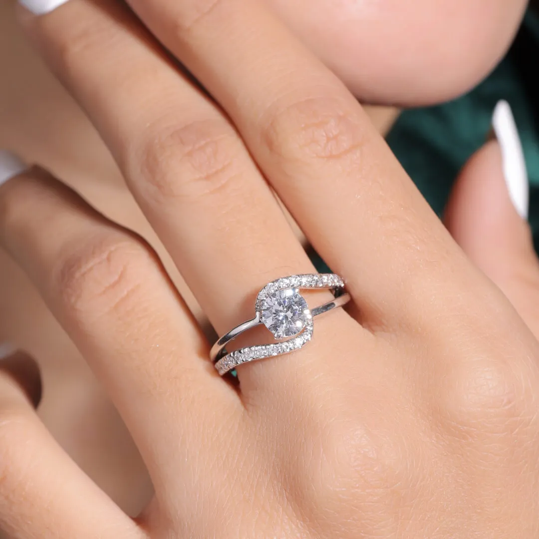 Justine Solitaire Silver Ring For Women