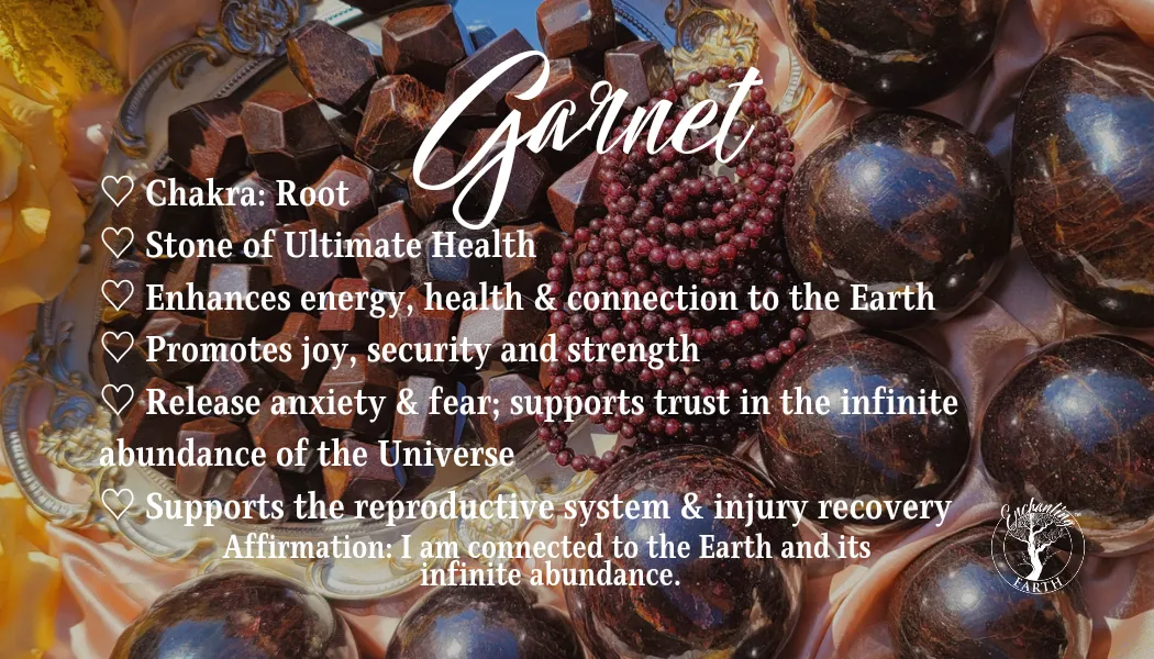 Kashgar Garnet Bracelet for Grounding, Health and Strength