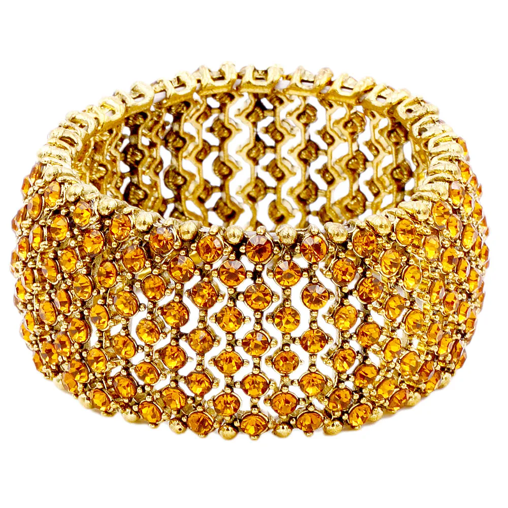 Lavencious Tennis Rhinestone 7" Stretch Bridal Bracelets Evening Party Jewelry For Women Girl