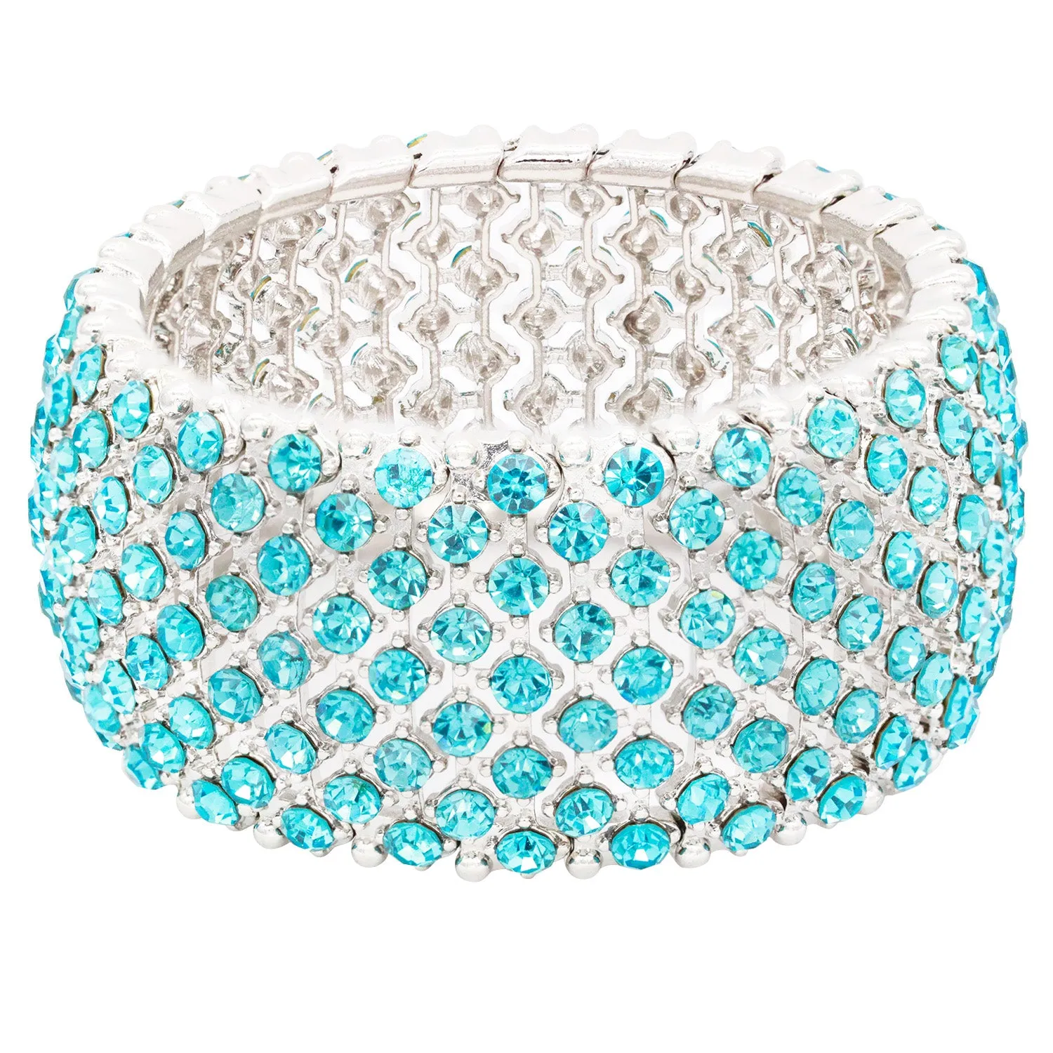 Lavencious Tennis Rhinestone 7" Stretch Bridal Bracelets Evening Party Jewelry For Women Girl