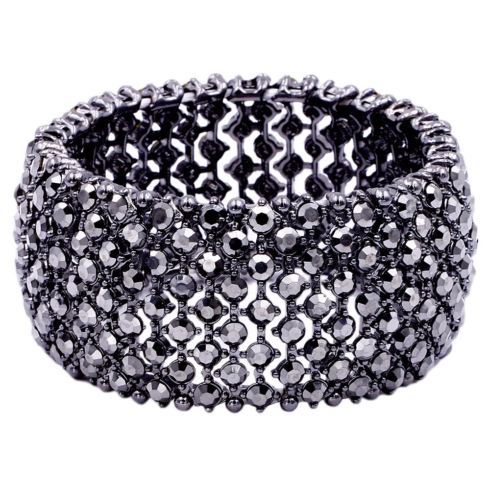 Lavencious Tennis Rhinestone 7" Stretch Bridal Bracelets Evening Party Jewelry For Women Girl