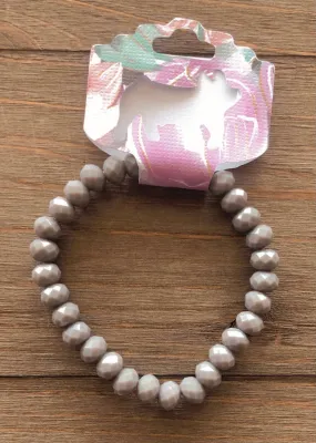 Light Purple/Grey Adjustable Beaded Bracelet