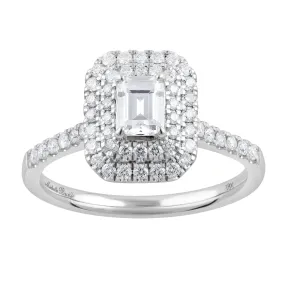 Love By Michelle Emerald Cut Solitaire Ring with 0.70ct of Diamonds in 18ct White Gold