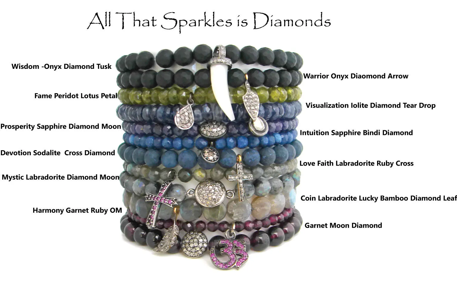 Luxe Beaded Diamond Bracelets - All that Sparkles Diamond