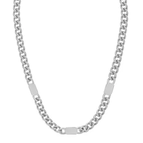 LUXE Stationed Tag Necklace - Silver