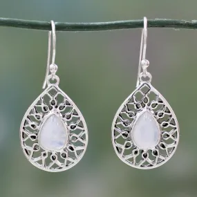 Magical Beauty Artisan Jewelry Sterling Silver Rainbow Moonstone Earrings