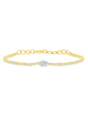 Marquise Solitaire Diamond Tennis Bracelet 14K