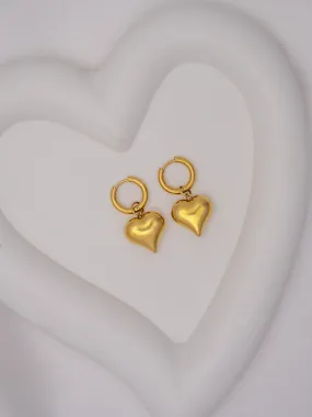 Medium Heart Drop Hoops