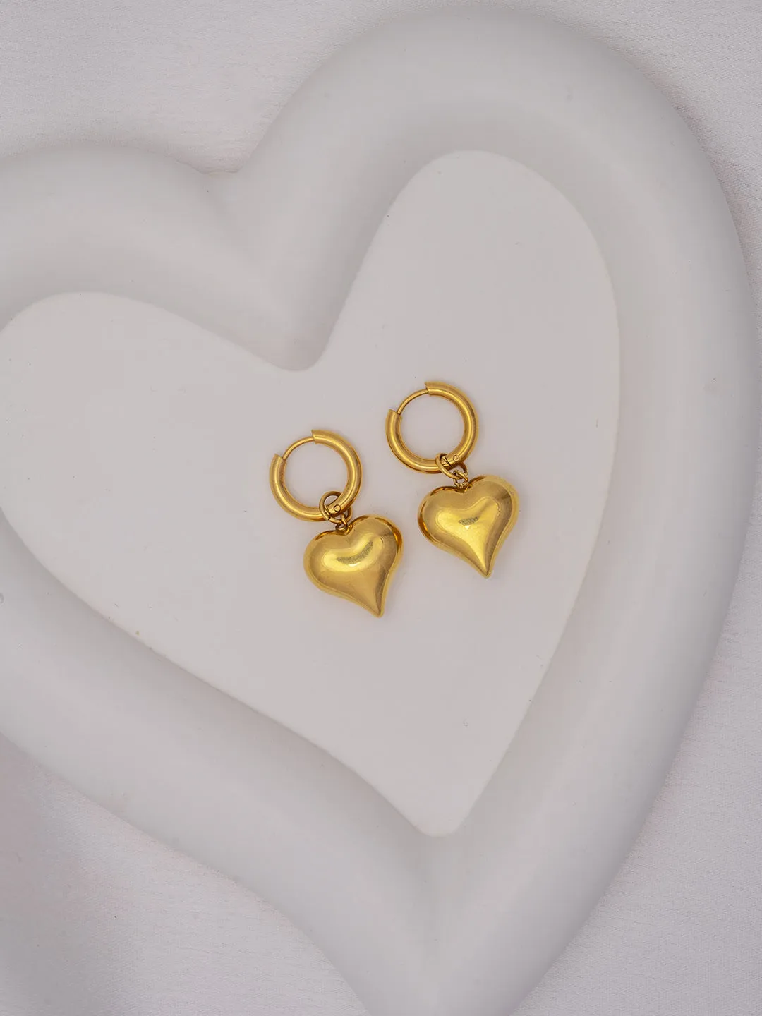 Medium Heart Drop Hoops