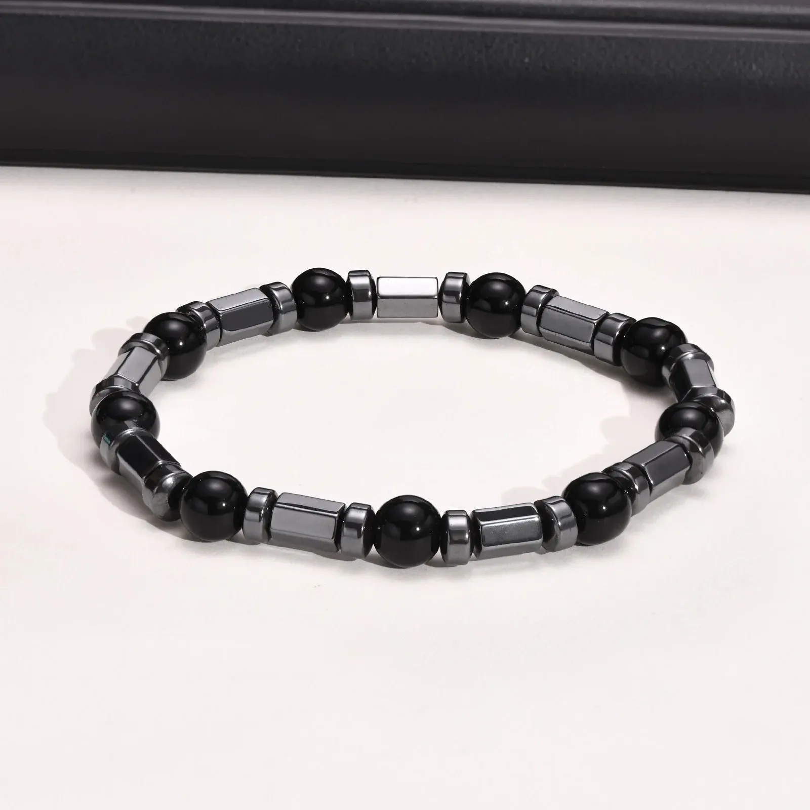 Mens Hematite Beads Chain Bracelets Gift Jewelry