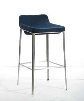 Modrest Adhil Modern Blue Fabric Bar Stool