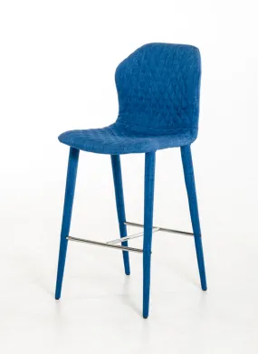 Modrest Astoria Modern Blue Fabric Bar Stool