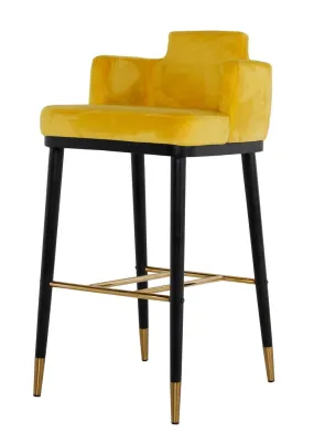 Modrest Conifer Modern Glam Yellow Barstool