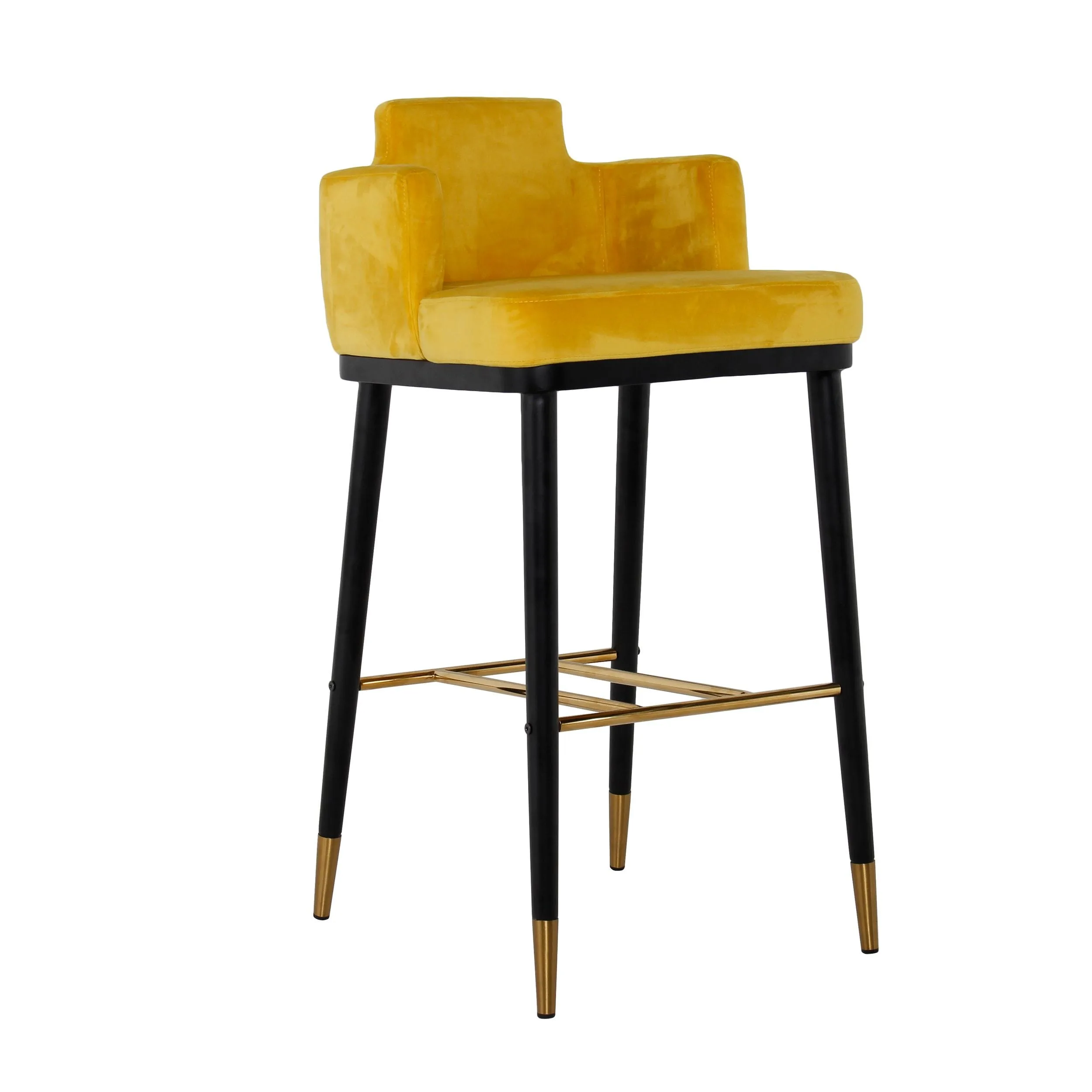 Modrest Conifer Modern Glam Yellow Barstool