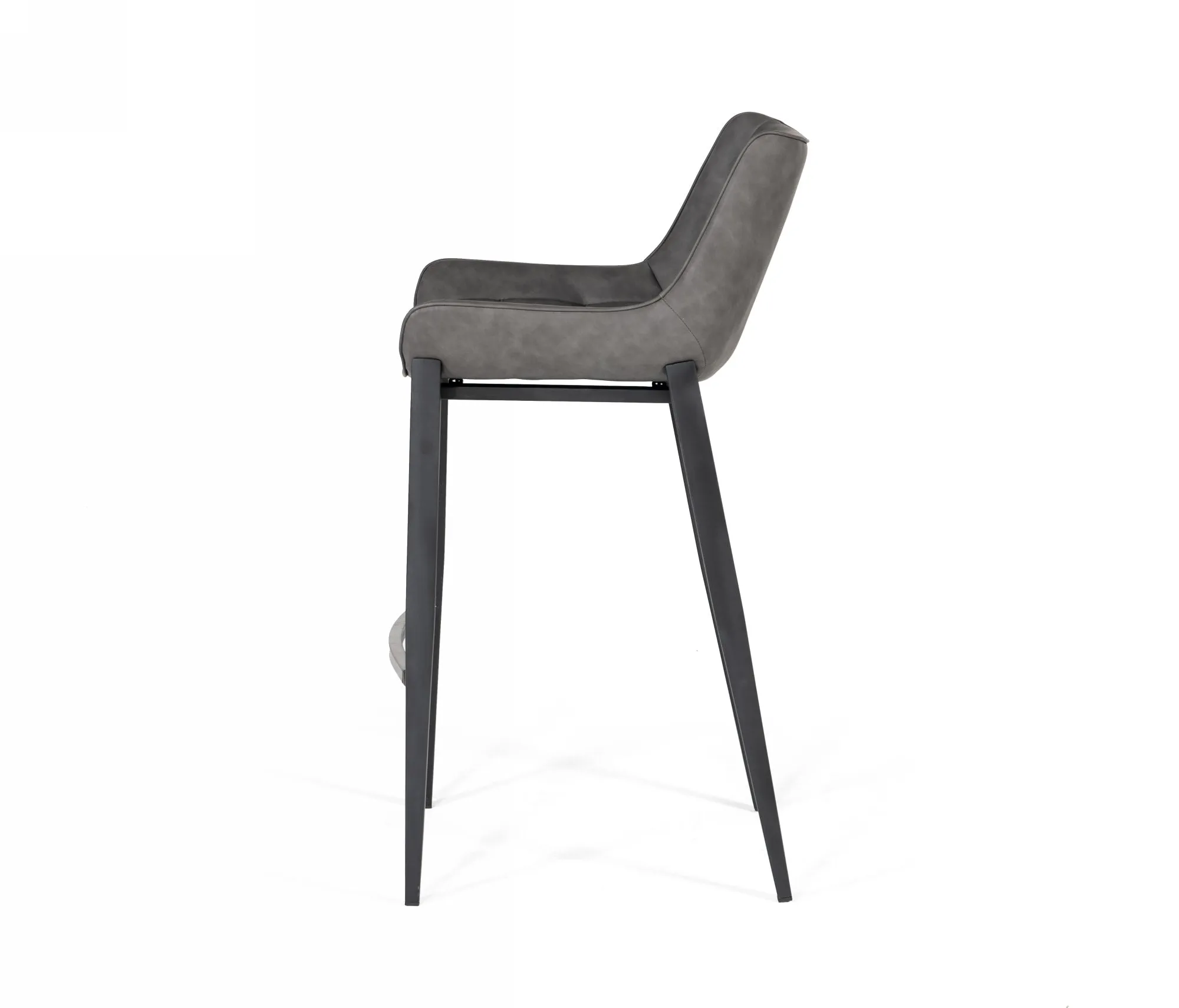 Modrest Robert - Modern Grey Eco-Leather Bar Stool - Set of 2