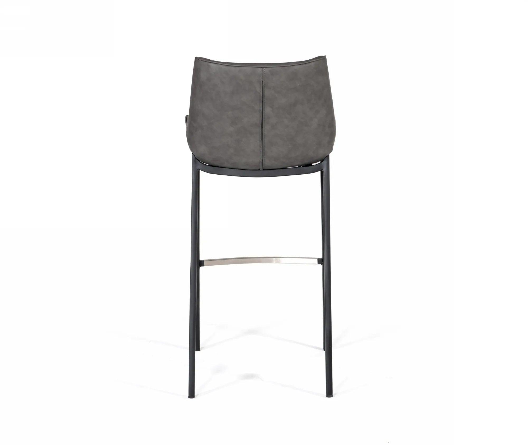 Modrest Robert - Modern Grey Eco-Leather Bar Stool - Set of 2