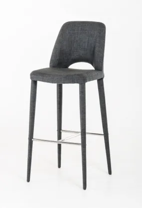 Modrest Williamette Modern Dark Grey Fabric Bar Stool